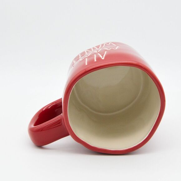 Red Rae Dunn Mug, All Mama Wants for Christmas 16oz Ceramic Coffee Cup Gift, New - Picture 8 of 10